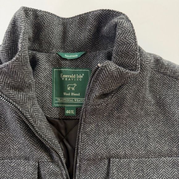 Emerald Isle Weaving Jacket Coat Mens XL 44 Handmade Ireland Wool Herringbone - Picture 7 of 9